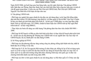 Thông báo 31/TB-UBND kết luận Phó Chủ tịch UBND tỉnh Nguyễn Văn Đảm