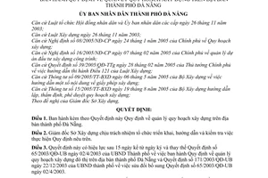 Quyết định 19/2006/QĐ-UBND Quy định về quản lý quy hoạch xây dựng trên địa bàn  Đà Nẵng