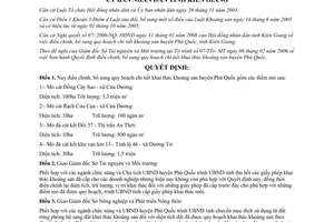 Quyết định 10/2006/QĐ-UBND điều chỉnh quy hoạch chi tiết khai th&#225;c kho&#225;ng sản Ph&#250; Quốc Ki&#234;n Giang