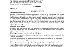 Nghị định 25/2006/NĐ-CP tiêu chuẩn vật chất hậu cần đối với sĩ quan, hạ sĩ quan, chiến sĩ đang phục vụ trong lực lượng công an nhân