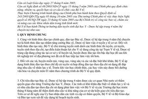 Thông tư 04/2006/TT-BYT hướng dẫn tuyển sinh đại học Y, Dược hệ tập trung 4 năm