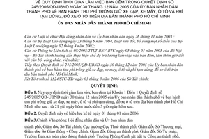 Quyết định 39/2006/QĐ-UBND  thời gian làm việc ban đêm phí trông giữ xe đạp, xe máy, ô tô phí tạm dừng,đỗ xe 245/2005/QĐ-UBND