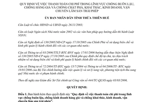 Quyết định 717/QĐ-UBND 2006 thanh toán chi phí chống buôn lậu kinh doanh hàng giả Thừa Thiên Huế
