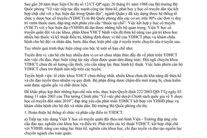 Chỉ thị 46/2006/CT-BQP phát triển y dược học cổ truyền Quân đội