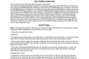 Quyết định 58/2006/QĐ-TTg Chương trình đầu tư củng cố, bảo vệ nâng cấp đê biển hiện có Quảng Ninh,Quảng Nam