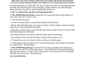 Thông tư liên tịch 44/2006/TTLT-BQP-BTC Quy định bồi dưỡng lực lượng phòng chống tội phạm ma tuý hướng dẫn quyết định   215/2005/QĐ-TTg