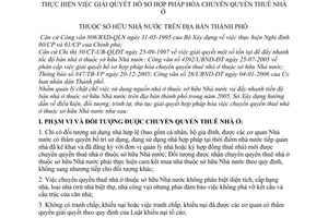 Hướng dẫn 1596/HD-SXD-QLN giải quyết hồ sơ hợp pháp hóa chuyển quyền thuê nhà ở thuộc sở hữu Nhà nước