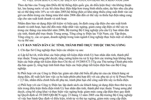 Chỉ thị 04/2006/CT-BCN đảm bảo cung cấp điện an toàn ổn định mùa khô năm 2006