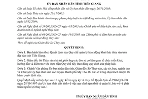 Quyết định 09/2006/QĐ-UBND về Quy chế quản lý hoạt động khai thác thủy sản trên