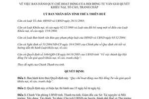 Quyết định 752/2006/QĐ-UBND hội đồng tư vấn giải quyết khiếu nại Thừa Thiên Huế