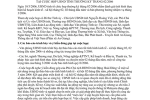 Thông báo 33/TB-UBND kết luận Bí thư Tỉnh ủy - Chủ tịch UBND tỉnh Nguyễn Hoàng Việt tại cuộc họp UBND tỉnh thường kỳ tháng 02/2006