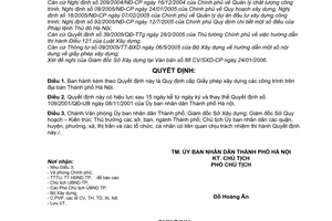 Quyết định 28/2006/QĐ-UB cấp giấy phép xây dựng công trình thành phố Hà Nội