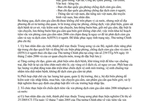 Điện khẩn 441/TTg-NN chỉ đạo biện pháp phòng, chống dịch cúm gia cầm và cúmA(H5N1) ở người