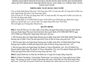 Quyết định 11/2006/QĐ-NHNN hệ thống mã ngân hàng trong giao dịch thanh toán qua Ngân hàng Nhà nước