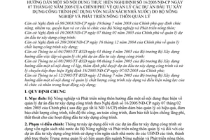 Thông tư 18/2006/TT-BNN quản lý dự án đầu tư xây dựng công trình sử dụng vốn NSNN hướng dẫn Nghị định 16/2005/NĐ-CP