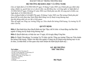 Quyết định 07/2006/QĐ-BKHCN  Quy chế tổ chức hoạt động ban liên ngành hàng rào kỹ thuật thương mại