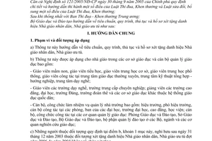 Thông tư 07/2006/TT-BGDĐT hướng dẫn tiêu chuẩn quy trình thủ tục hồ sơ xét tặng danh hiệu Nhà giáo nhân dân Nhà giáo ưu tú