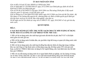 Quyết định 17/2006/QĐ-UBND giá tiêu thụ nước sạch