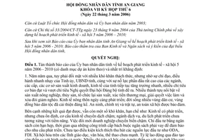 Nghị quyết số 01/2006/NQ-HĐND Kế hoạch phát triển kinh tế xã hội 2006-2010 An Giang