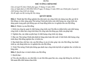 Quyết định 68/2006/QĐ-TTg thành lập Hội đồng nghiệm thu Nhà nước công trình xây dựng