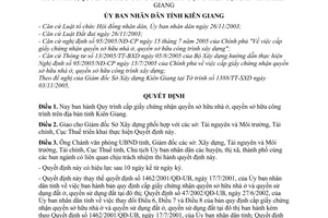 Quyết định 12/2006/QĐ-UBND quy trình cấp giấy chứng nhận quyền sở hữu nhà ở