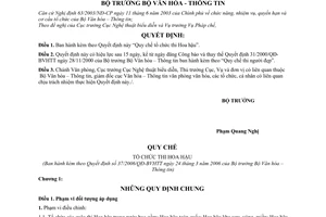 Quyết định 37/2006/QĐ-BVHTT  Quy chế tổ chức thi hoa hậu