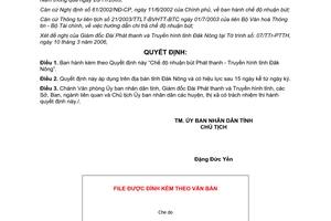 Quyết định 13/2006/QĐ-UBND về Chế độ nhuận bút Phát thanh Truyền hình Đăk Nông
