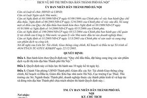 Quyết định 36/2006/QĐ-UBND Quy chế đấu thầu, đặt hàng cung ứng sản phẩm dịch vụ đô thị Thành phố Hà Nội