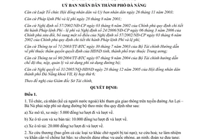 Quyết định 26/2006/QĐ-UBND mức thu quản lý phí đường bộ Đà Nẵng
