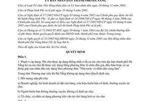 Quyết định 25/2006/QĐ-UBND mức thu quản lý sử dụng phí chợ thành phố Đà Nẵng