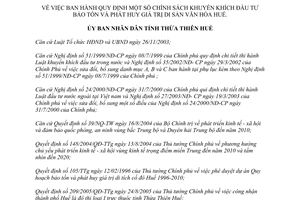 Quyết định 871/2006/QĐ-UBND khuyến khích đầu tư bảo tồn phát huy giá trị di sản văn hóa Huế