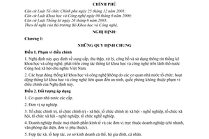 Nghị định 30/2006/NĐ-CP thống kê khoa học và công nghệ