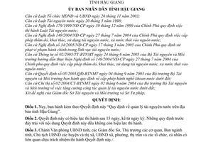 Quyết định 06/2006/QĐ-UBND quản lý tài nguyên nước tỉnh Hậu Giang