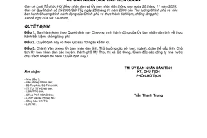 Quyết định 14/2006/QĐ-UBND-TG Chương trình hành động UBND tỉnh thực hành tiết kiệm, chống lãng phí