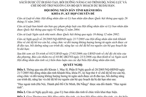 Nghị quyết 04/2006/NQ-HĐND sửa đổi Nghị quyết 20/2005/NQ-HĐND chế độ hỗ trợ cán bộ công chức Khánh Hòa