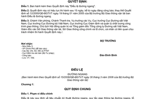Quyết định 15/2006/QĐ-BGTVT Điều lệ đường ngang