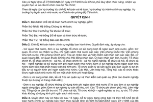 Quyết định 19/2006/QĐ-BTC  Chế độ kế toán hành chính sự nghiệp