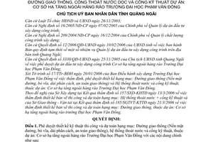 Quyết định 772/2006/QĐ-UBND thiết kế bản vẽ thi công dự toán Dự án: Cơ sở hạ tầng ngoài hàng rào Trường Đại học Phạm Văn Đồng