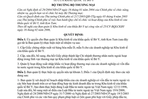 Quyết định 17/2006/QĐ-BTM  ủy quyền Ban quản lý Khu Kinh tế cửa khẩu Quốc tế Bờ Y