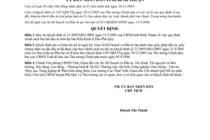 Quyết định 24/2006/QĐ-UBND hủy bỏ Quyết định 21/2005/QĐ-UBBT về thu hút đầu tư Bình Thuận