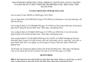 Quyết định 17/2006/QĐ-UBND nhiệm vụ quyền hạn cơ cấu tổ chức Ban Quản lý phát triển đô thị mới Quảng Nam