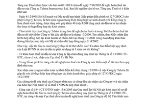 Công văn 1297/TCT-ĐTNN hoàn thuế tái đầu tư của Công ty Telstra International Ltd.