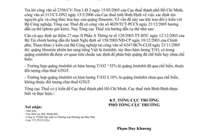 Công văn 1294/TCT-PCCS xác định tên nguyên gốc và công thức hóa học của quặng IImenite