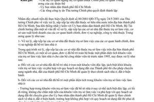 Công văn 4916/BTC-QLCS xử lý nhà, đất thuộc sở hữu nhà nước theo QĐ 80/2001/QĐ-TTg