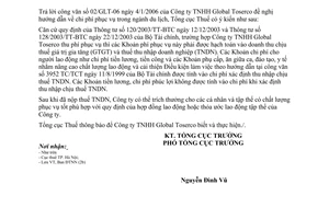 Công văn 1347/TCT-ĐTNN chi phí phục vụ trong ngành du lịch