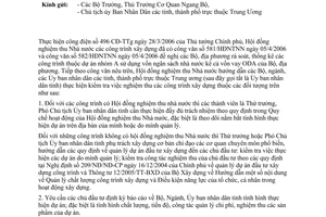 Công văn 879/HĐNTNN hướng dẫn kiểm tra nghiệm thu các công trình xây dựng thuộc dự án nhóm A sử dụng vốn ngân sách nhà nước kể cả vốn vay ODA