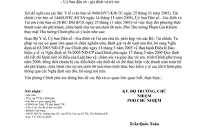 Công văn 2016/VPCP-VX thanh toán chi phí khám, chữa bệnh cho trẻ em dưới 06 tuổi