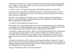 Công văn 1446/TCT-PCCS sử dụng vé tham quan tự in của Công ty du lịch và khách sạn Biệt Điện