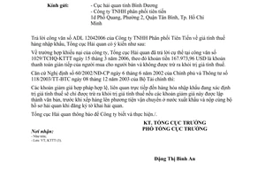 Công văn 1833/TCHQ-KTTT giá tính thuế hàng nhập khẩu