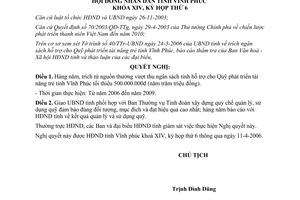 Nghị quyết 07/2006/NQ-HĐND hỗ trợ Quỹ phát triển tài năng trẻ Vĩnh Phúc